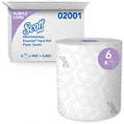PAPER TOWEL ROLL, HARDWOUND, 1-PLY, WHITE, 950 FT X 8 IN, PROPRIETARY, 6 PK