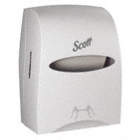 TOWEL DISPENSER, TOUCHLESS, WHITE, HARDWOUND, 8 IN TOWEL WIDTH, PLASTIC