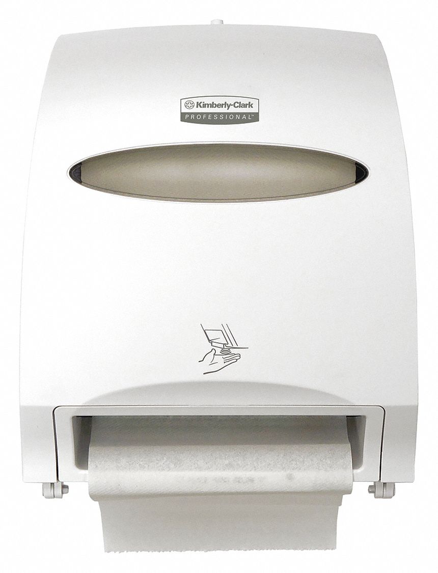 PAPER TOWEL DISPENSER, STANDARD CORE, 8 IN TOWEL WIDTH, PLASTIC, WHITE