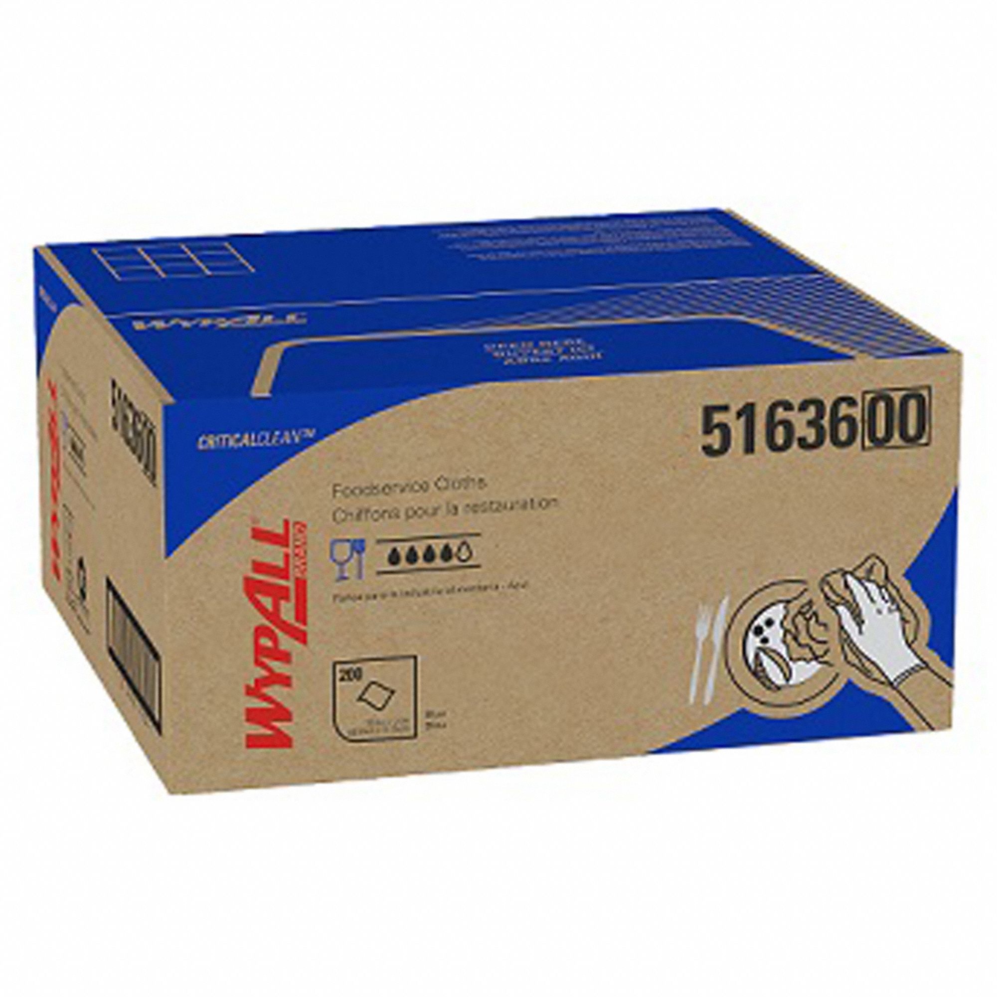 CRITICAL CLEAN SERIES DRY WIPE, BLUE, HYDRO KNIT, GENERAL PURPOSE CLEANING