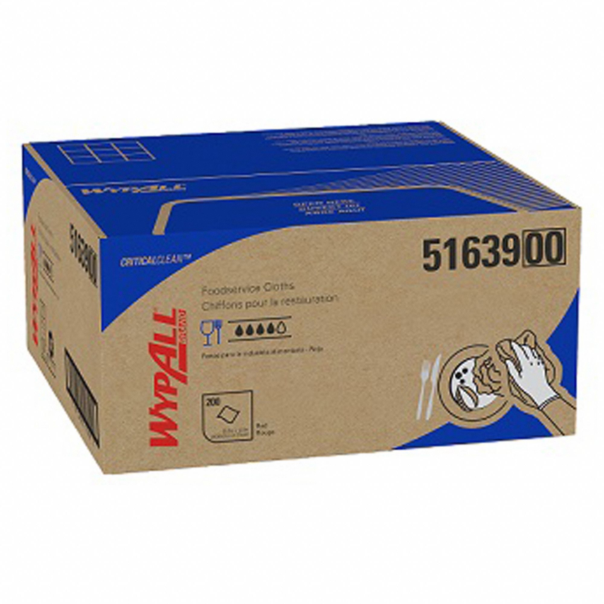 CRITICAL CLEAN SERIES DRY WIPE, RED, HYDRO KNIT, GENERAL PURPOSE CLEANING