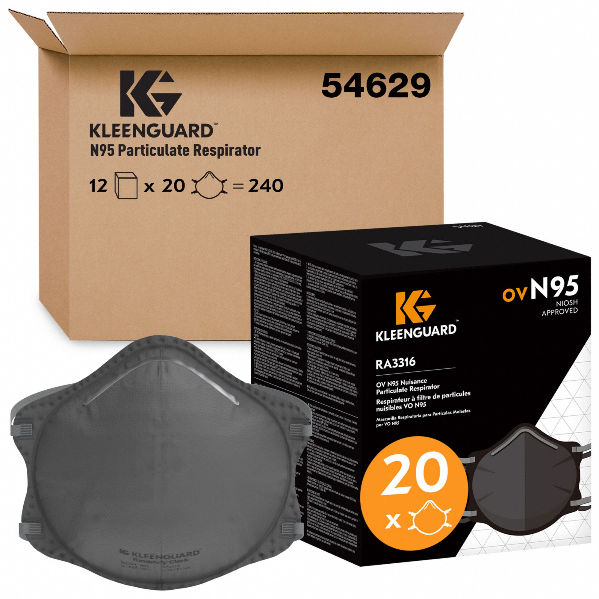 PARTICULATE RESPIRATOR,GRAY,N95,PK20