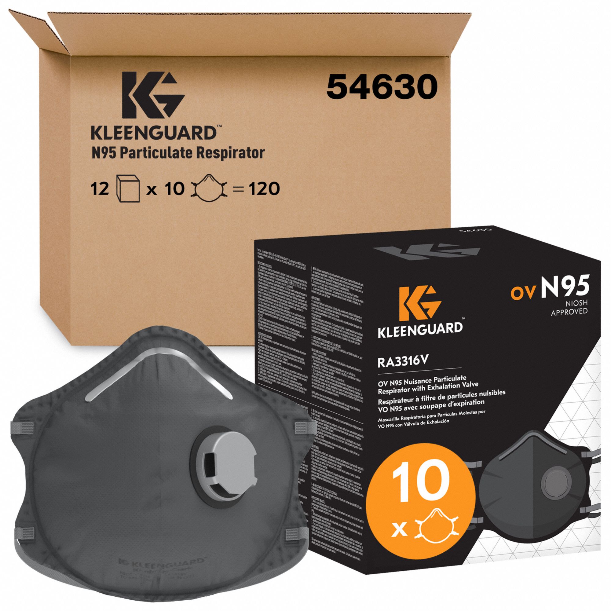 PARTICULATE RESPIRATOR,GRAY,N95,PK10