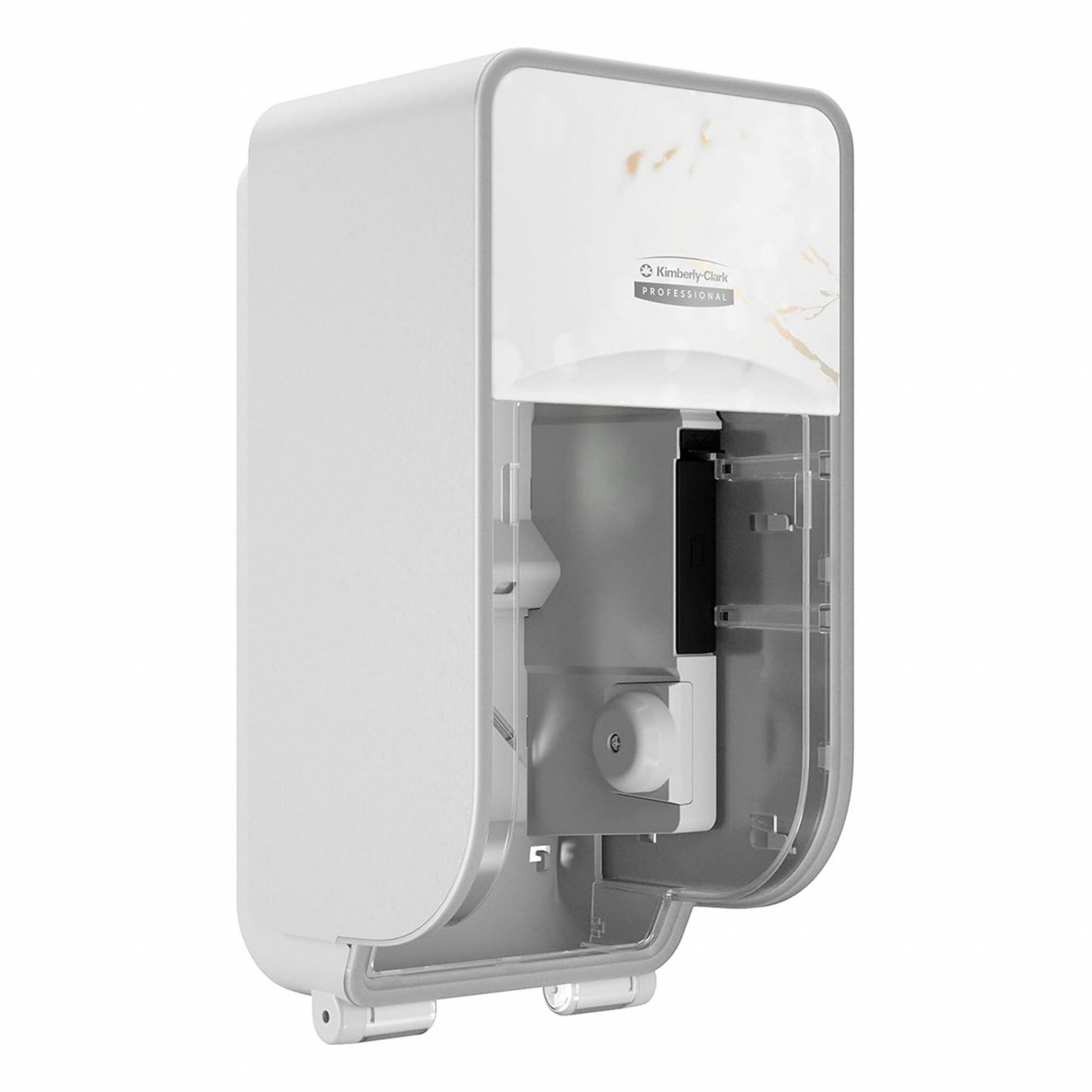 TOILET PAPER DISPENSER, HIGH CAPACITY, VERTICAL DOUBLE RL, PLASTIC, CHERRY BLOSSOM