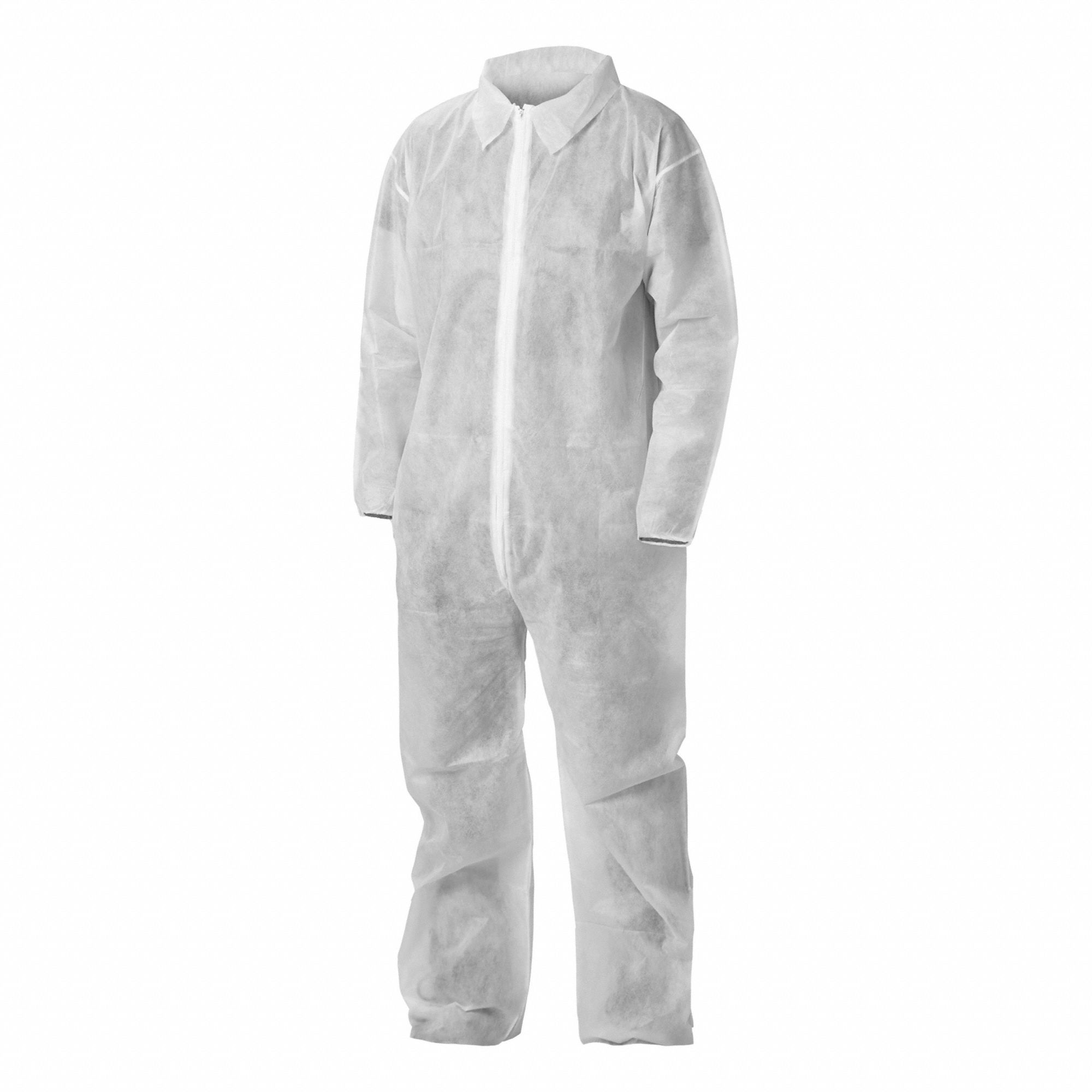 COVERALL,WHITE,L SIZE,ZIPPER,CA50