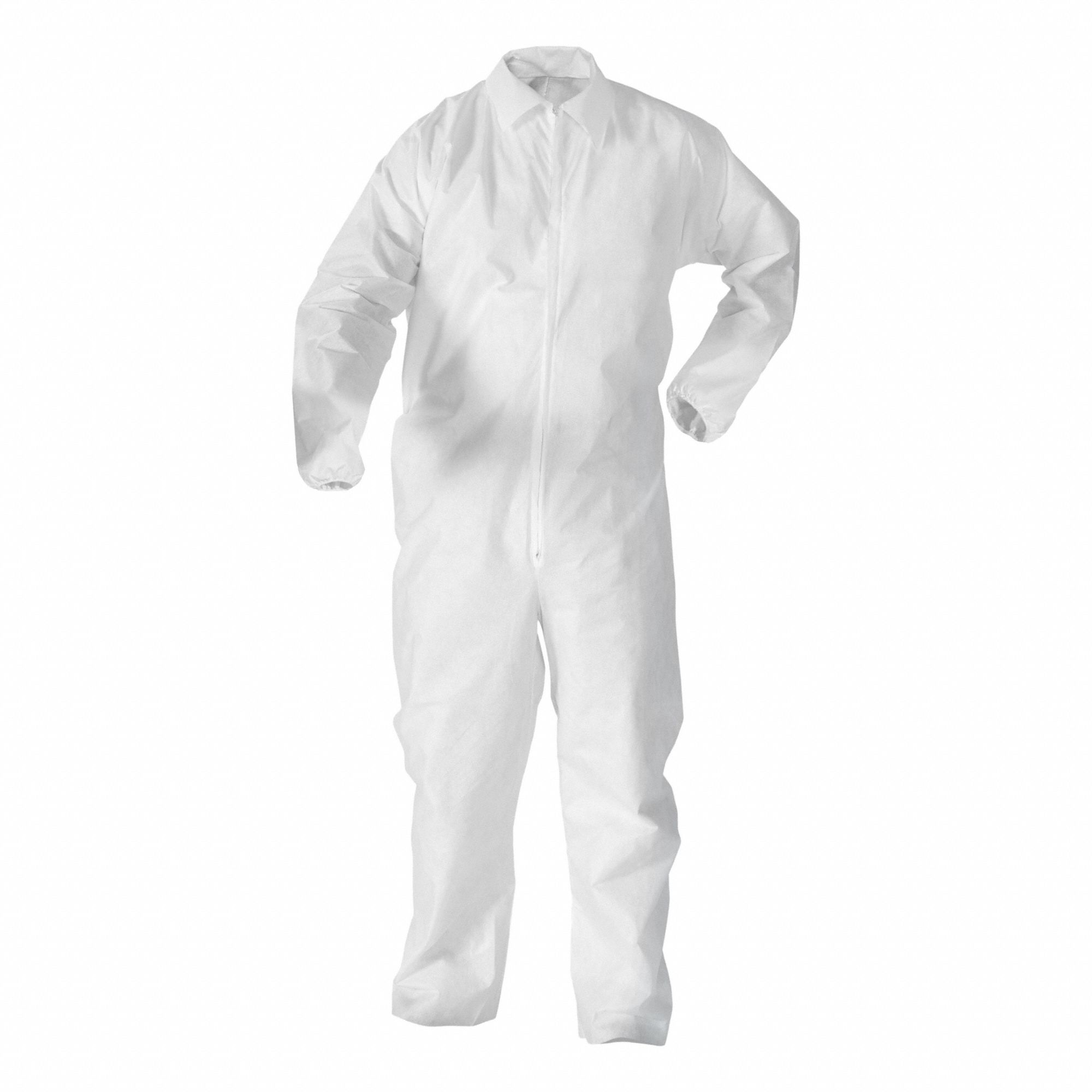 COVERALL,WHITE,3XL SIZE,ZIPPER,CA50