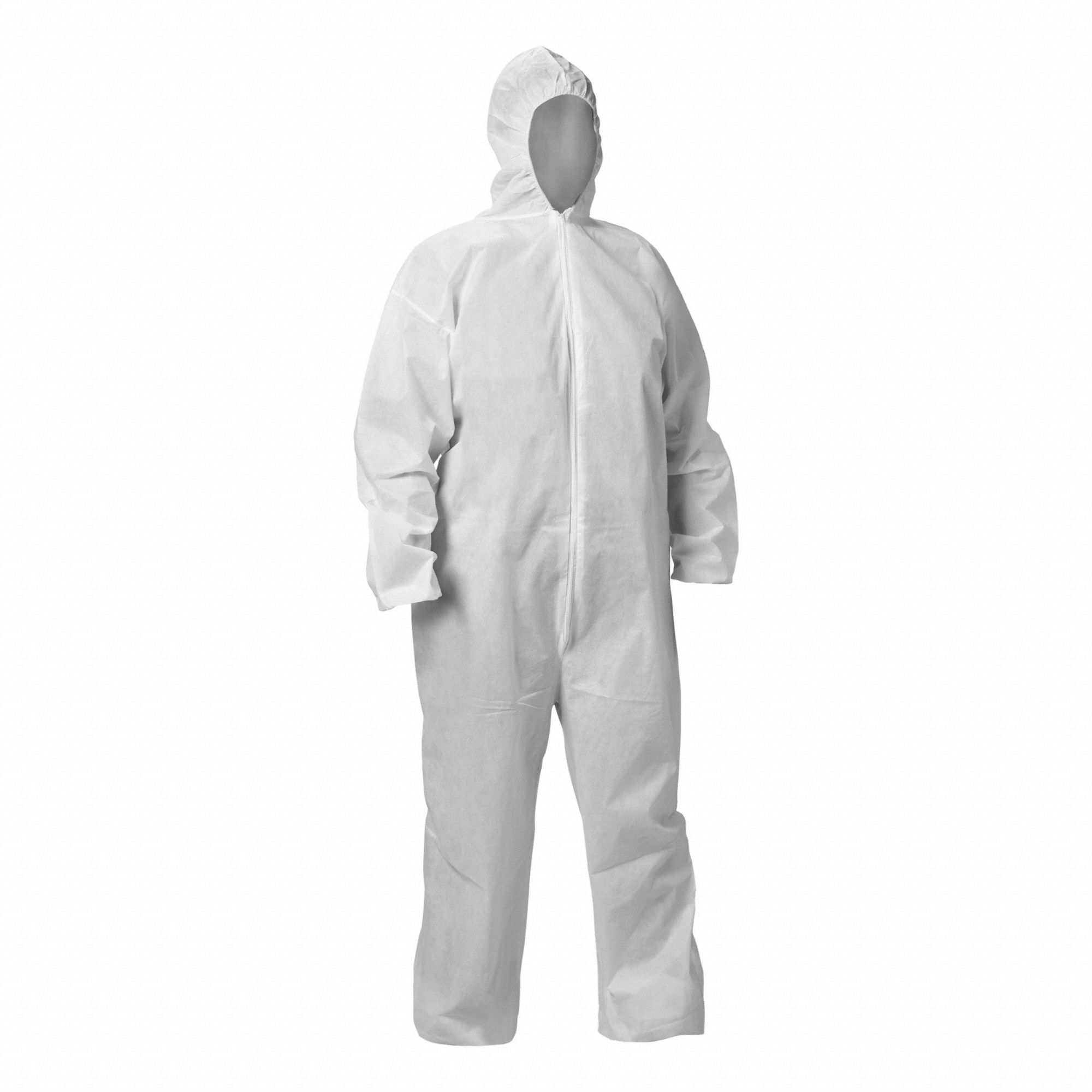 COVERALL HOOD,WHITE,M SIZE,ZIPPER,CA50