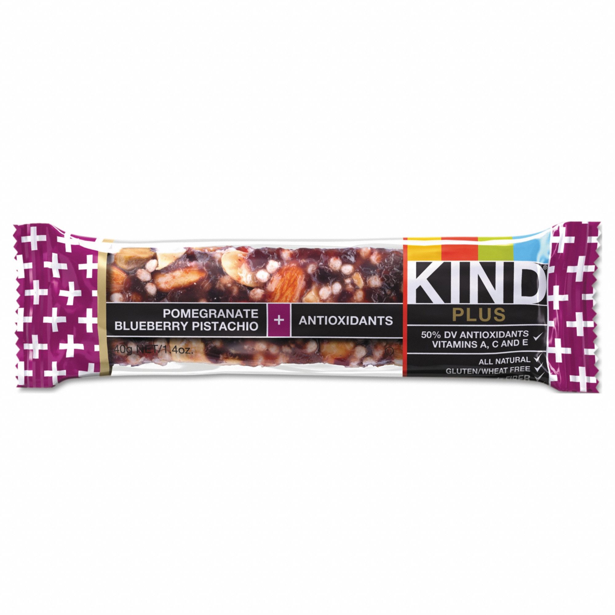 KIND Plus Nutrition Boost Bar: Pomegranate Blueberry Pistachio Plus Antioxidants, 12 PK