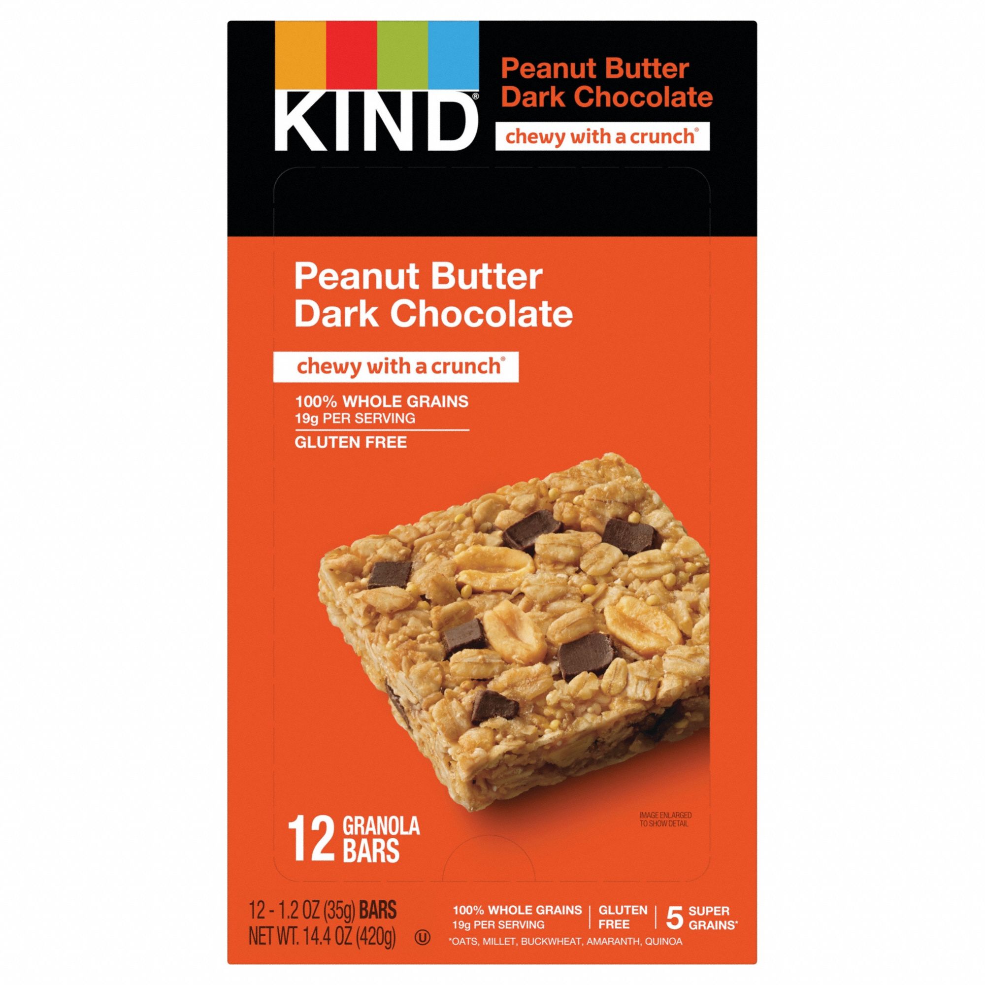 KIND, Peanut Butter Chocolate, 1.2 oz Item Size, Nut Bars 51WZ21