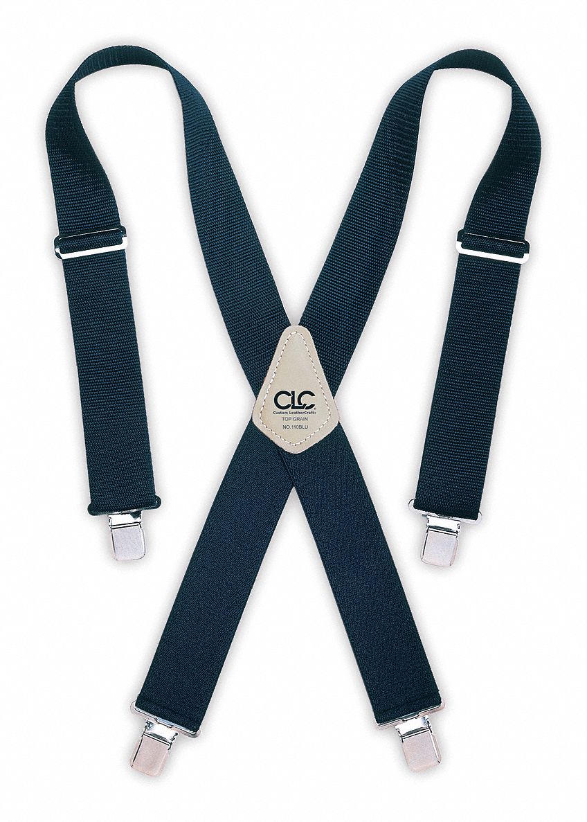 SUSPENDERS, ADJUSTABLE, NAVY, ONE SIZE