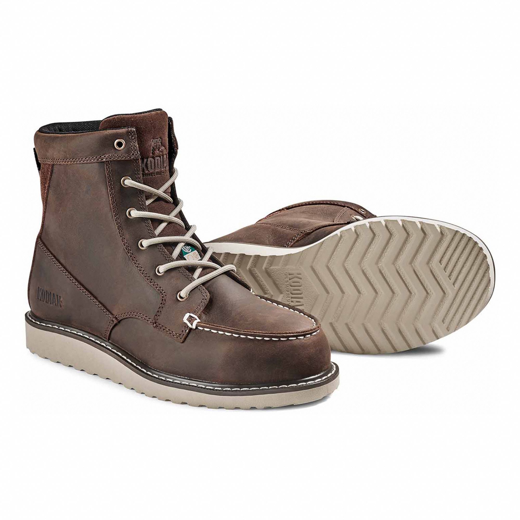 KODIAK WORK BOOTS,71/2 IN SIZE,WOMEN,BROWN SafetyToe Work Boots and Shoes KOD4NM1BN75