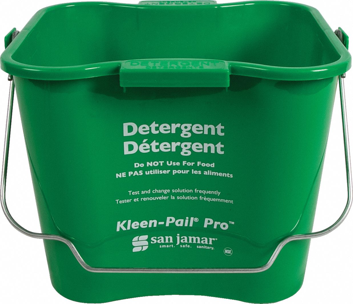Bucket: 2 gal Capacity, 9 1/4 in Overall Wd, 8 in Overall Ht, Polypropylene, Graduated
