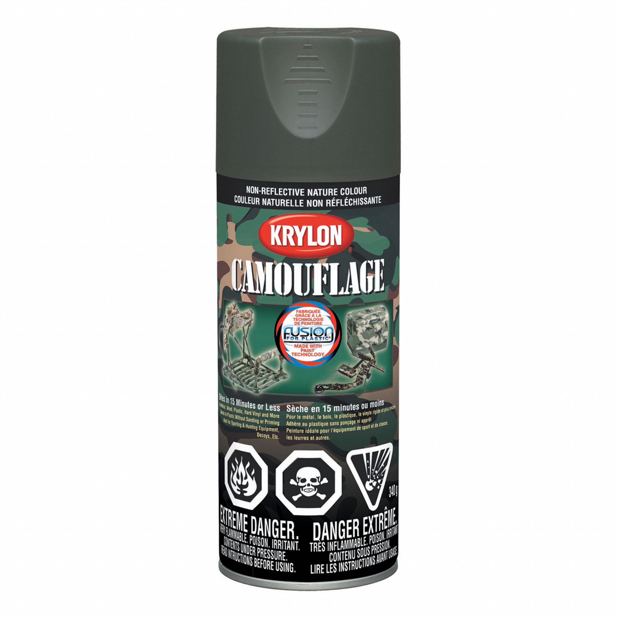 SPRAY PAINT, SPRAY PRIMER, FLAT FINISH, GREEN, 11 OZ, ENAMEL BASE/ACRYLIC RESIN