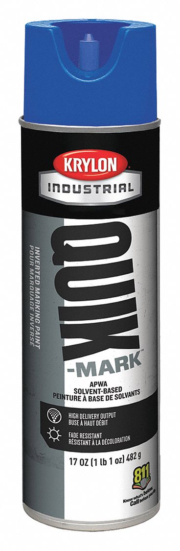 MARKING PAINT, INVERTED SPRAY, NON-CLOGGING, APWA BLUE, 17 OZ, SOLVENT