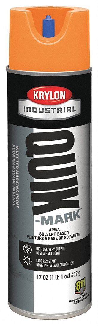 SPRAY PAINT, GENERAL PURPOSE MARKING, GLOSS FINISH, ORANGES, 17 OZ, SOLVENT BASE/ACRYLIC