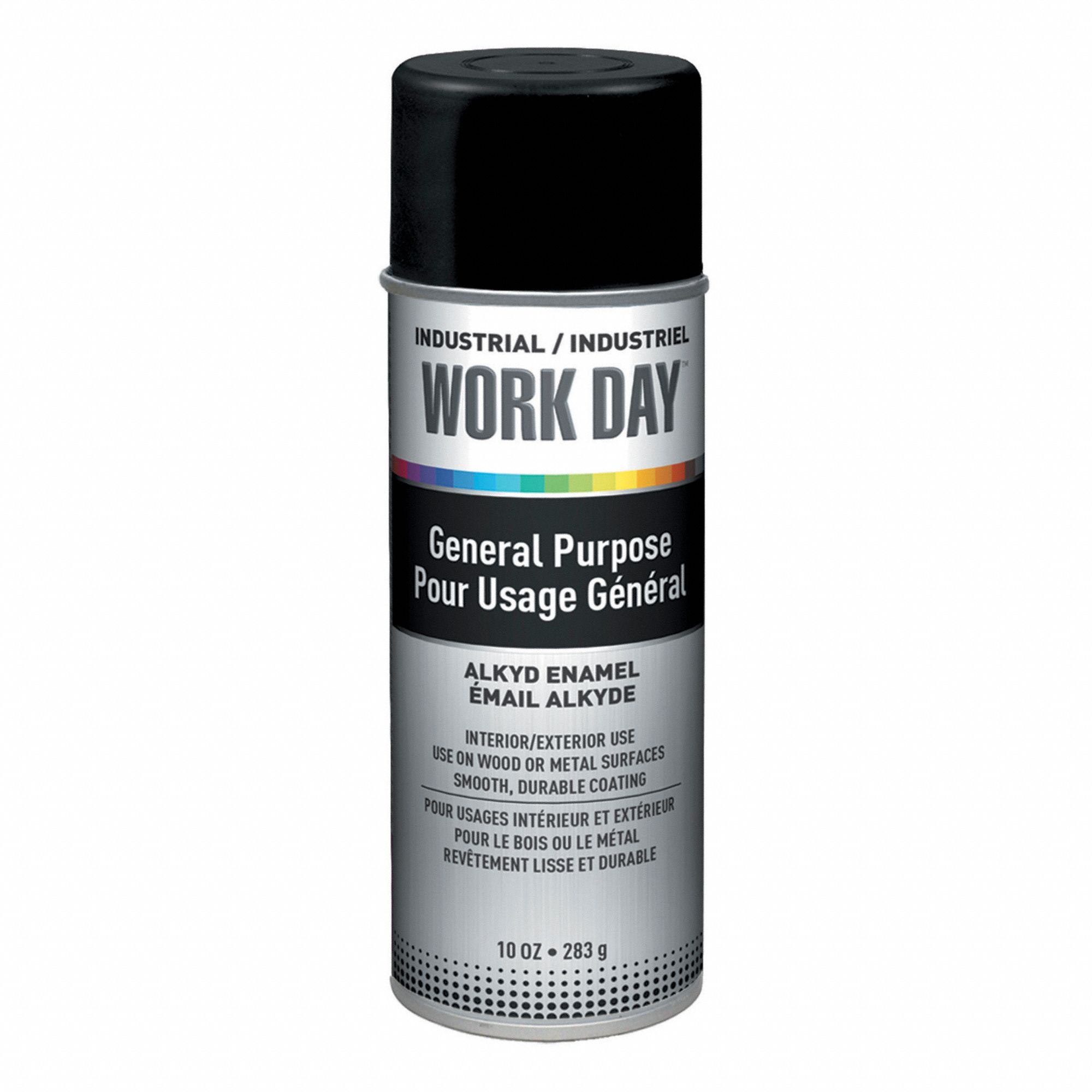 SPRAY PAINT, GENERAL PURPOSE, FLAT FINISH, BLACK, 10 OZ, SOLVENT BASE/ALKYD ENAMEL