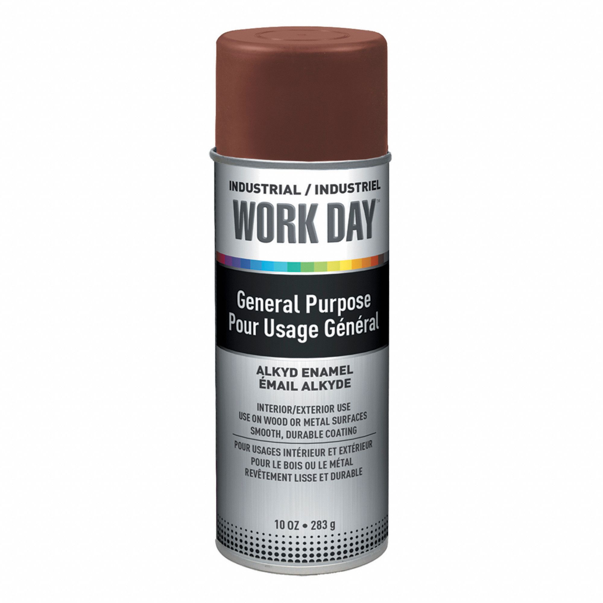 SPRAY PAINT, GENERAL PURPOSE, GLOSS FINISH, BROWN, 10 OZ, SOLVENT BASE/ALKYD ENAMEL