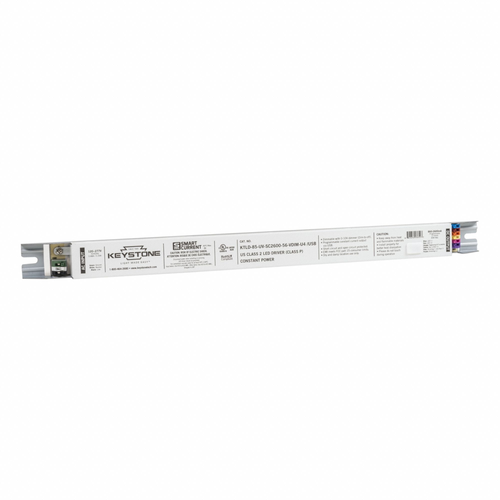 KEYSTONE TECHNOLOGIES, Class 2, 85 W Max. Power Output, LED Driver ...