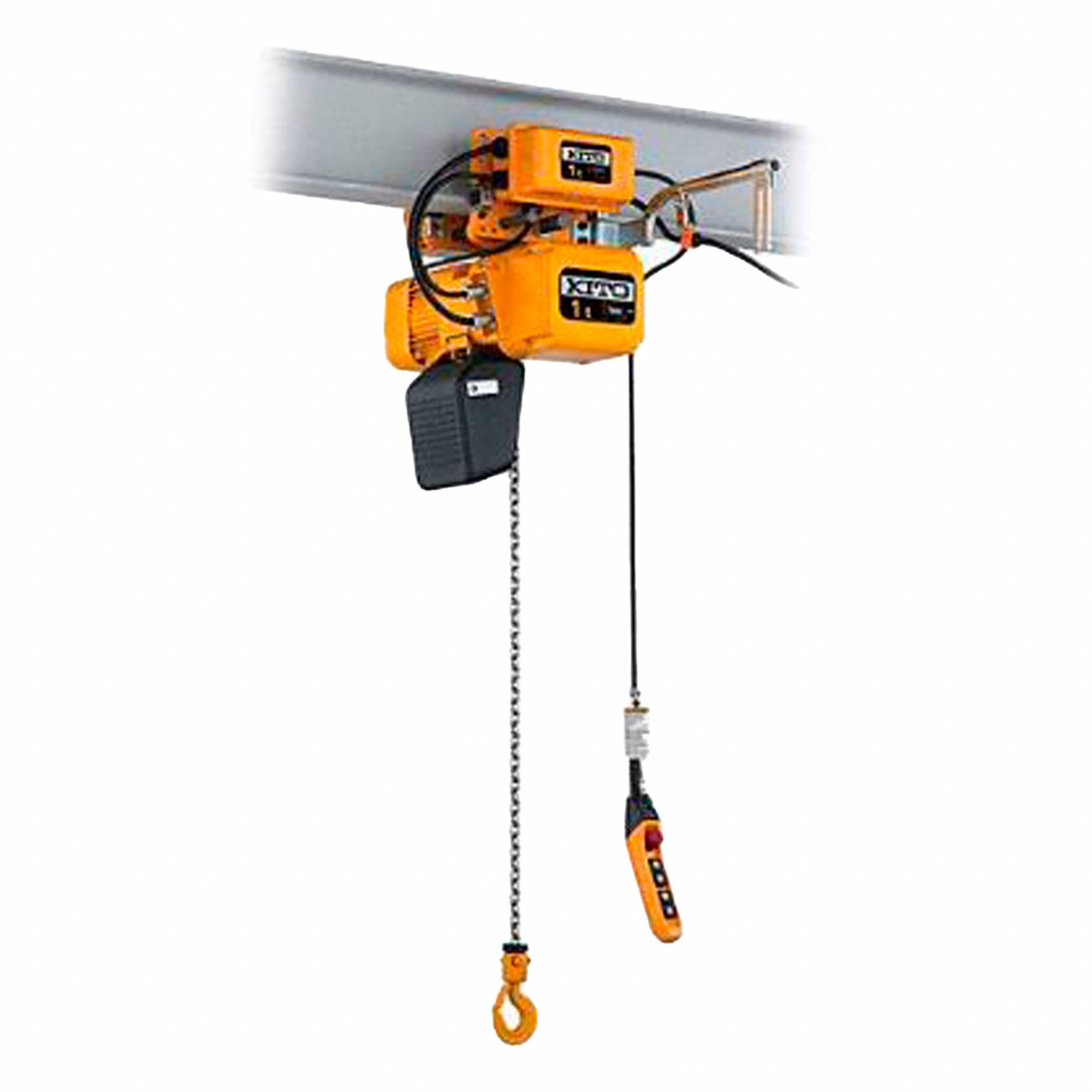 ELECTRIC CHAIN HOIST, YELLOW, ADJUSTABLE, 15 FT, 440V