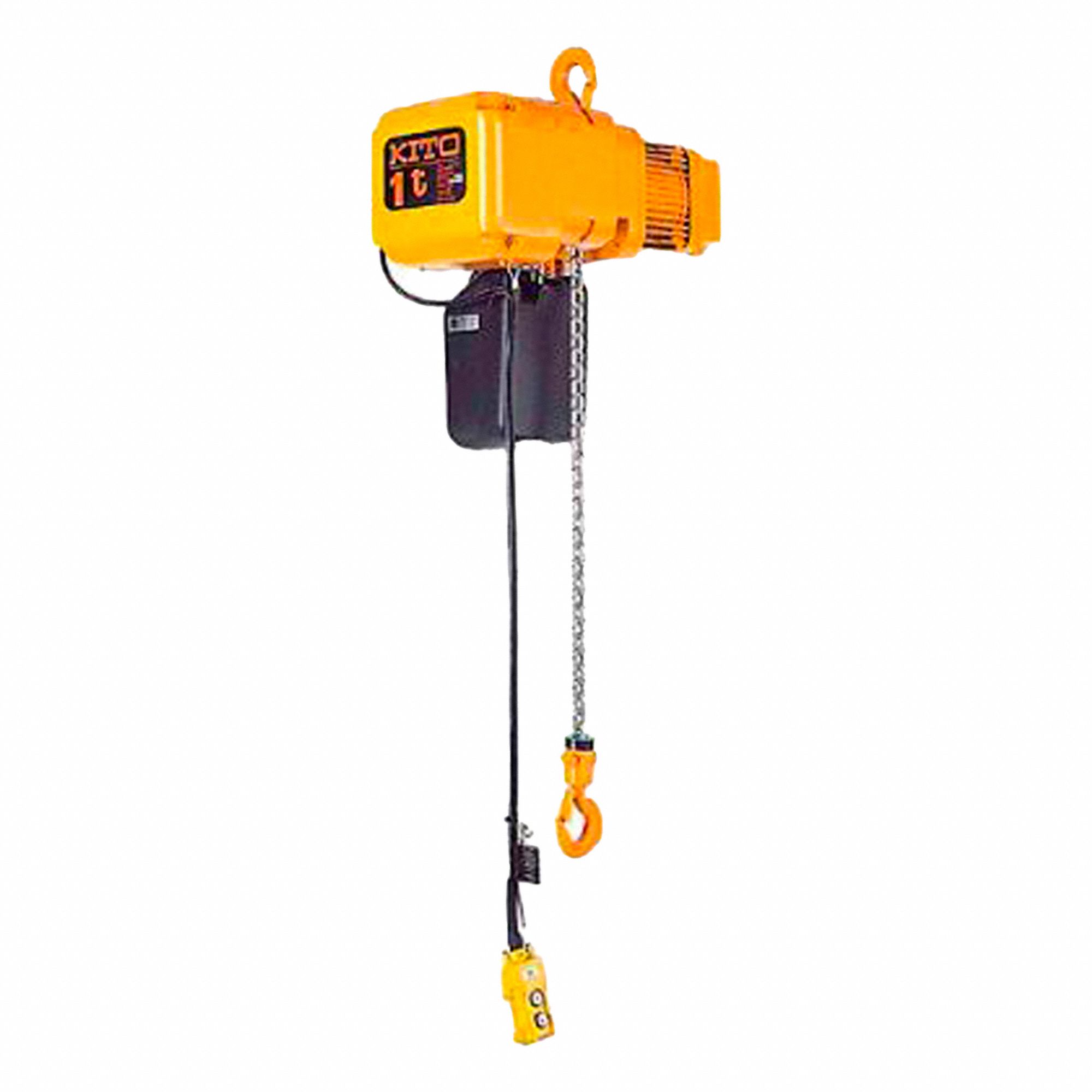 ELECTRIC CHAIN HOIST, YELLOW, 115V, 1/2T 30 FT LIFT, 7FPM