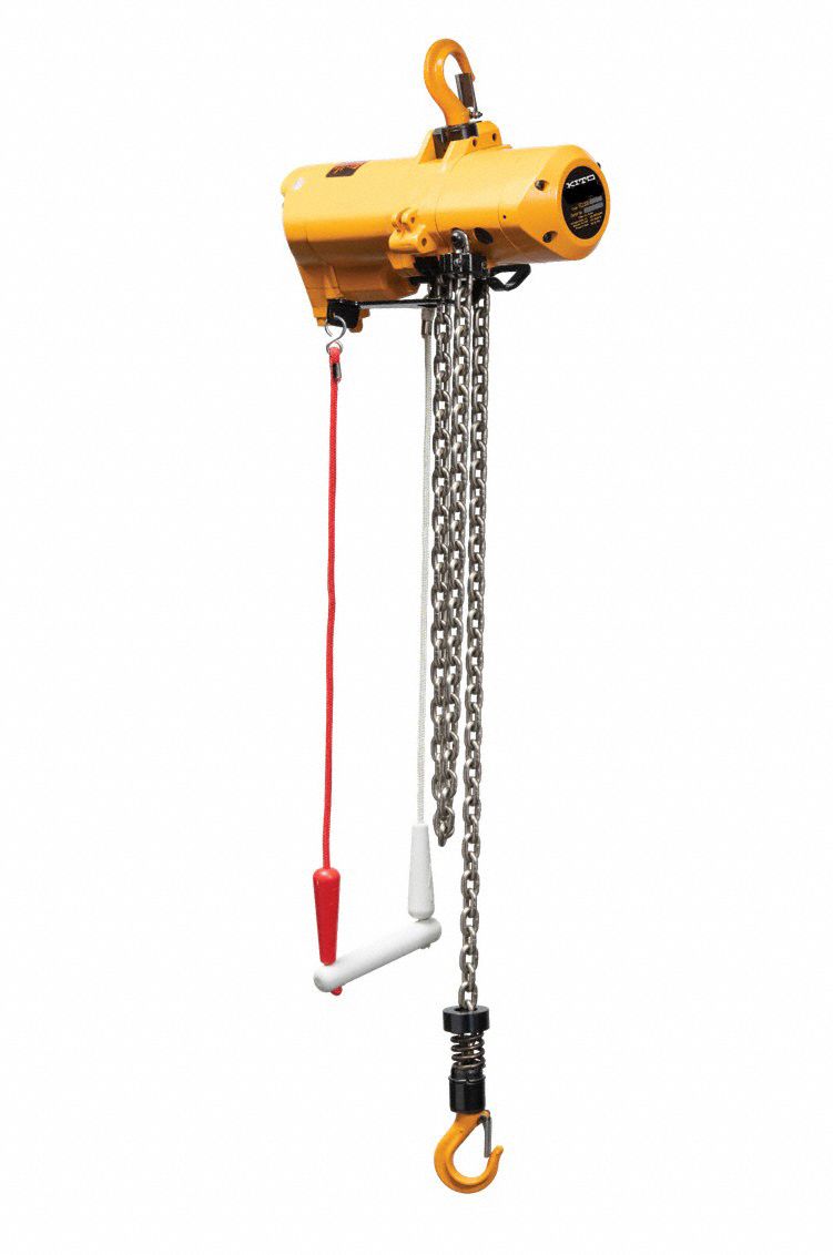 AIR HOIST, LUBE-FREE, CORD CONTROL, LD CAP 0.25 TON, 40 FT LIFT, 85/144 FPM, YELLOW