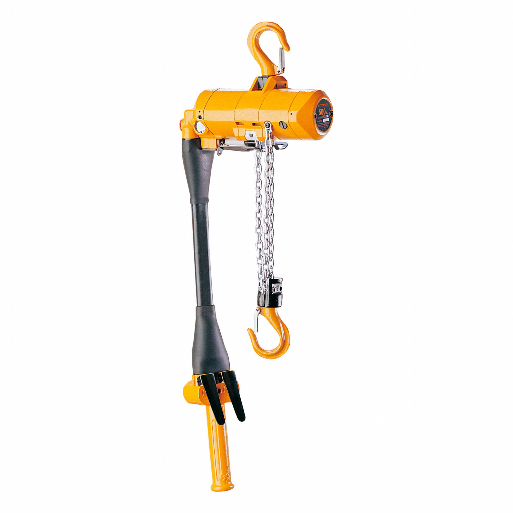 AIR CHAIN HOIST, HOOK MOUNTED - NO TROLLEY, 1,000 LB LIFTING CAPACITY, 37 FPM LIFT SPEED