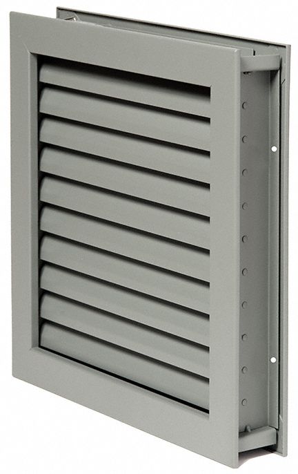 Door Louver: Stainless Steel, 12 in Opening Ht, 12 in Opening Wd, 10 in Louver Ht, 10 in Louver Wd