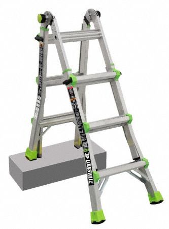 LOUISVILLE LADDER Multipurpose Ladder: 6 Configurations, Aluminum, 300 lb Load Capacity, 24 lb Wt (MPN L-2099-14). Key specifications — Brand: LOUISVILLE LADDER.