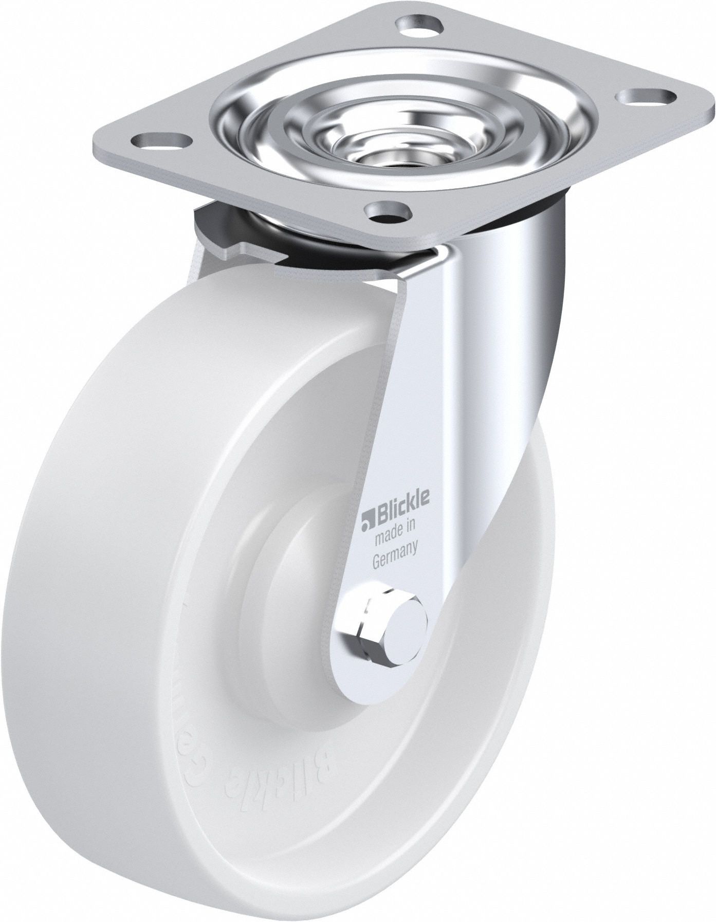 Plate Caster: Swivel, No Brake, 127 mm Wheel Dia, 40 mm Wheel Wd, 149 mm Mounting Ht