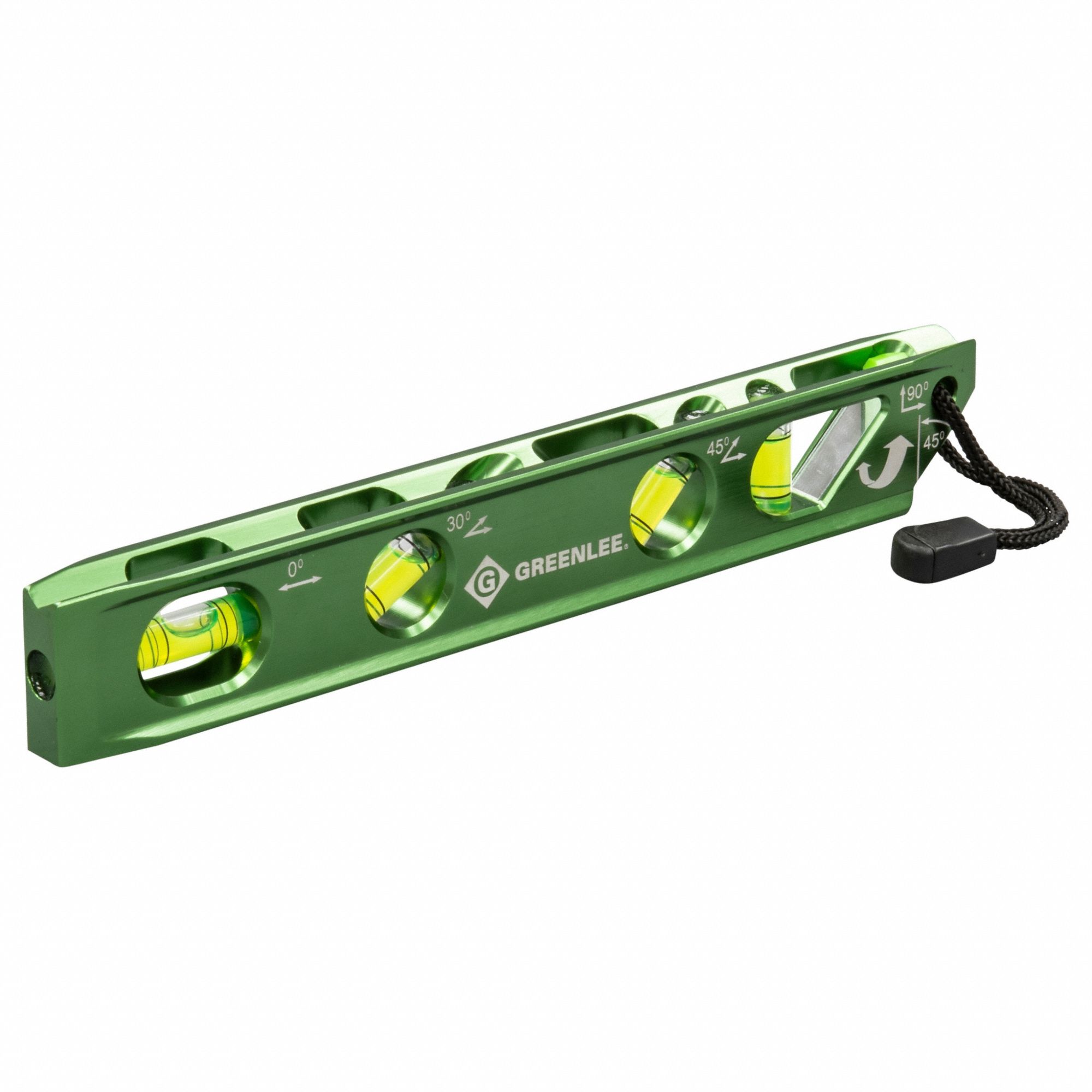 Torpedo Level: Level, Plumb, 45° Angle & 30° Angle, Torpedo, 0, 9 in Overall Lg, 0.0005 in
