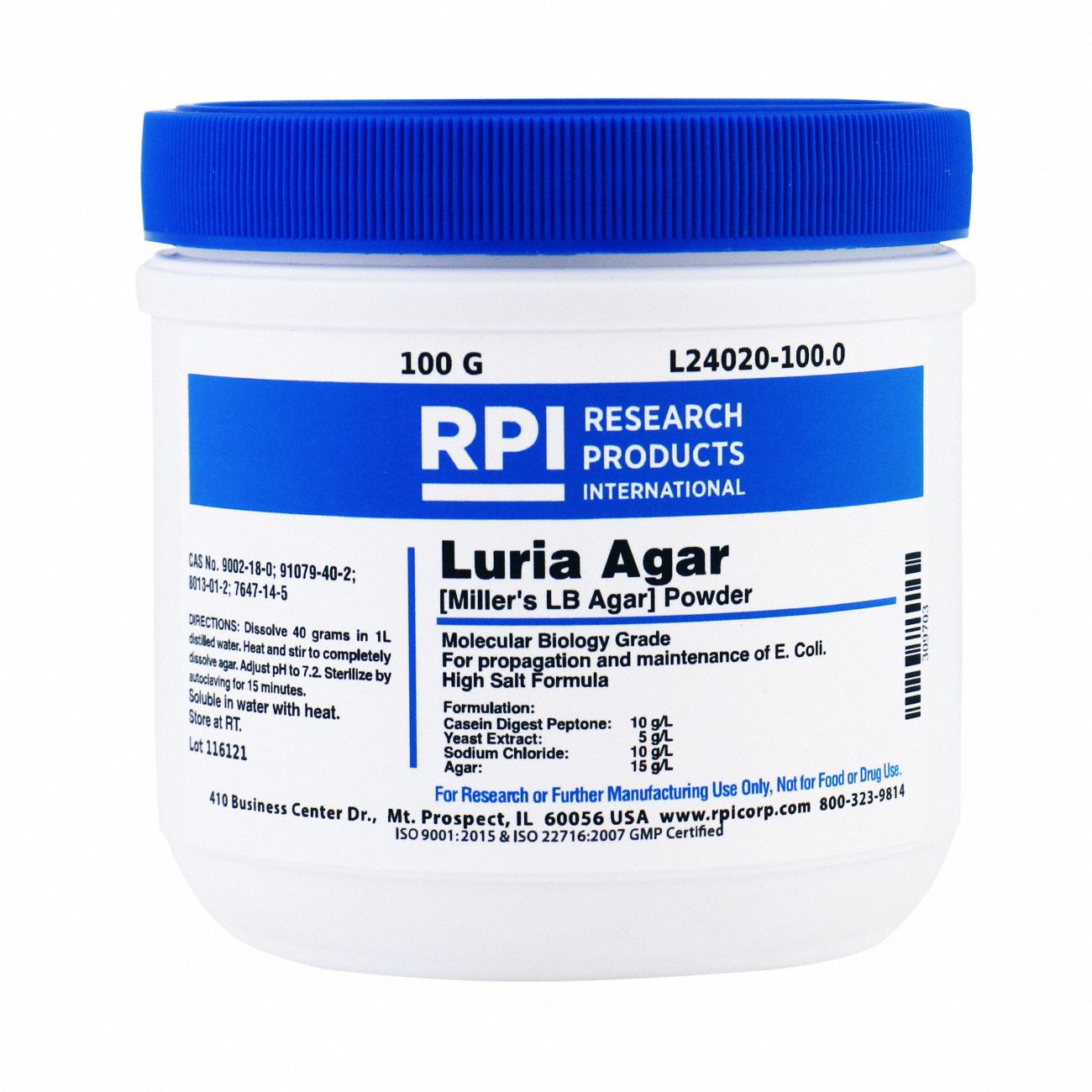 Luria Agar, Powder (Millers LB), 100g