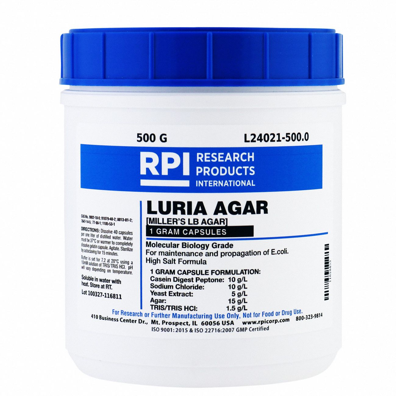 Luria Agar, 500g, Caplet, PK500