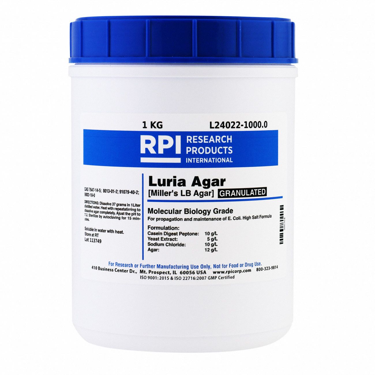Luria Agar, Granulated (Millers LB), 1kg