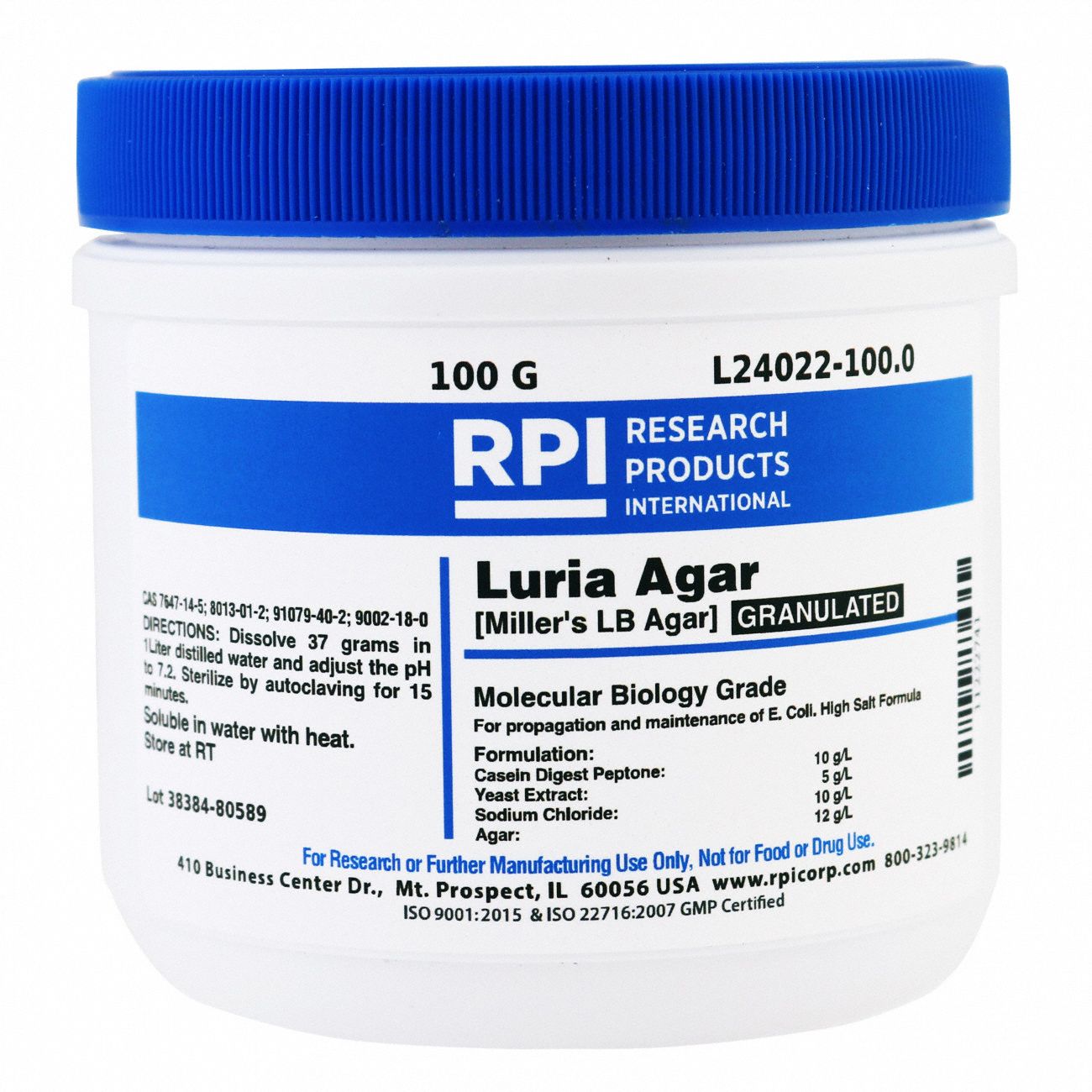 Luria Agar, Granulated (Millers LB), 100g