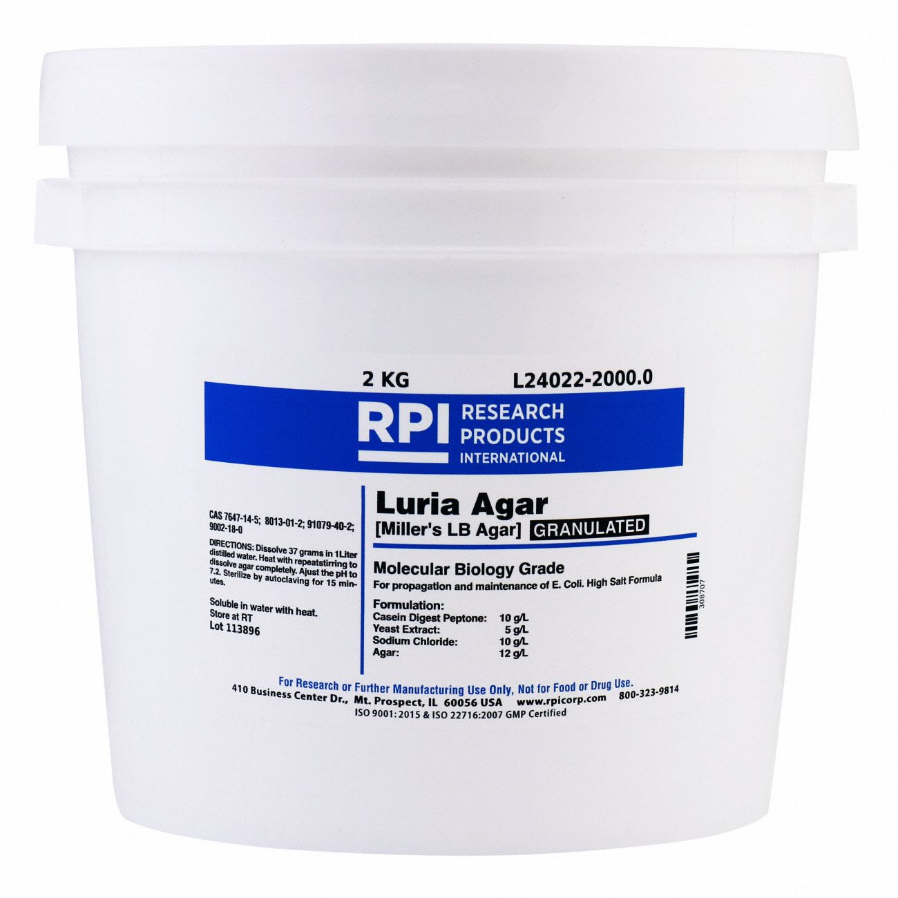 Luria Agar, Granulated (Millers LB), 2kg