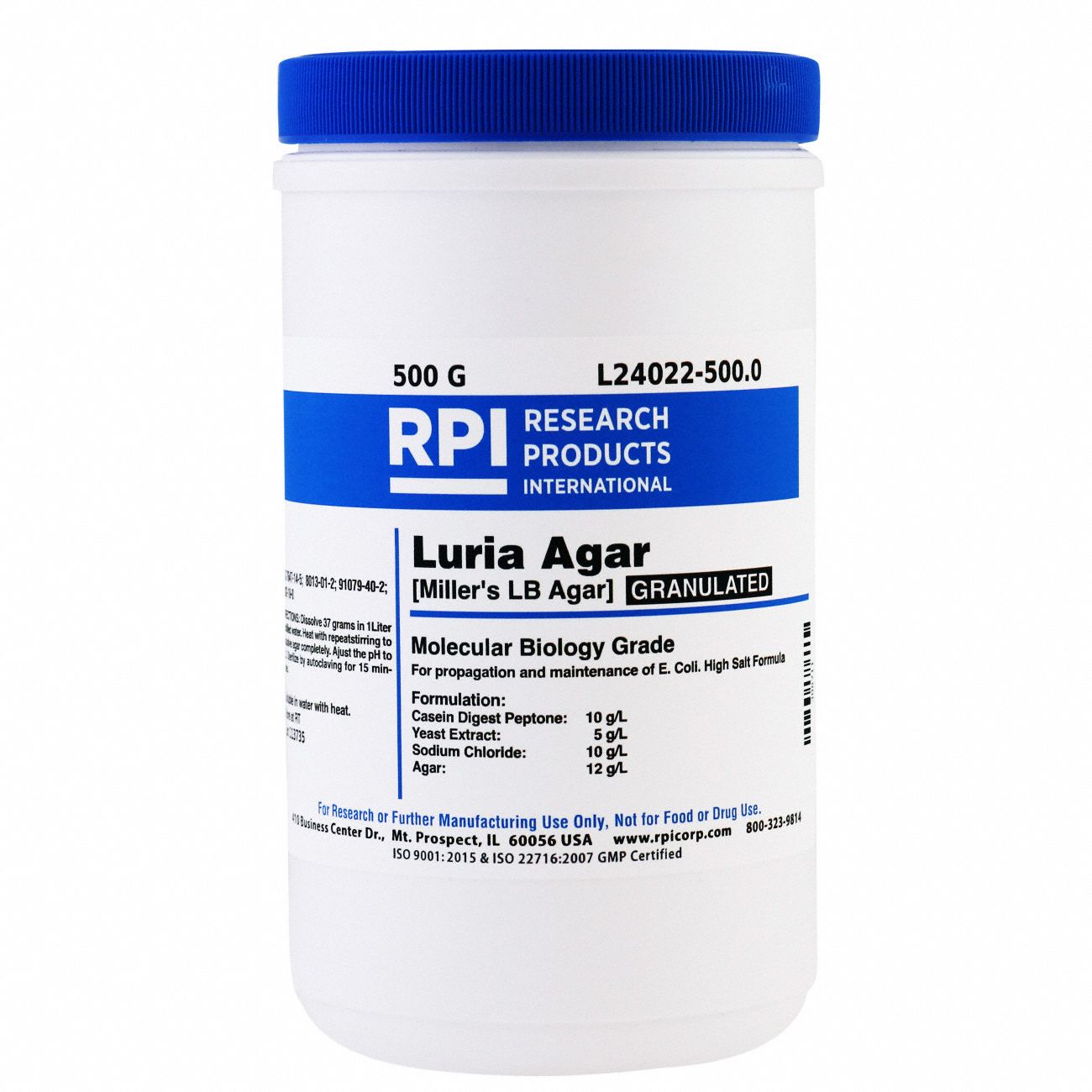 Luria Agar, Granulated (Millers LB), 500g