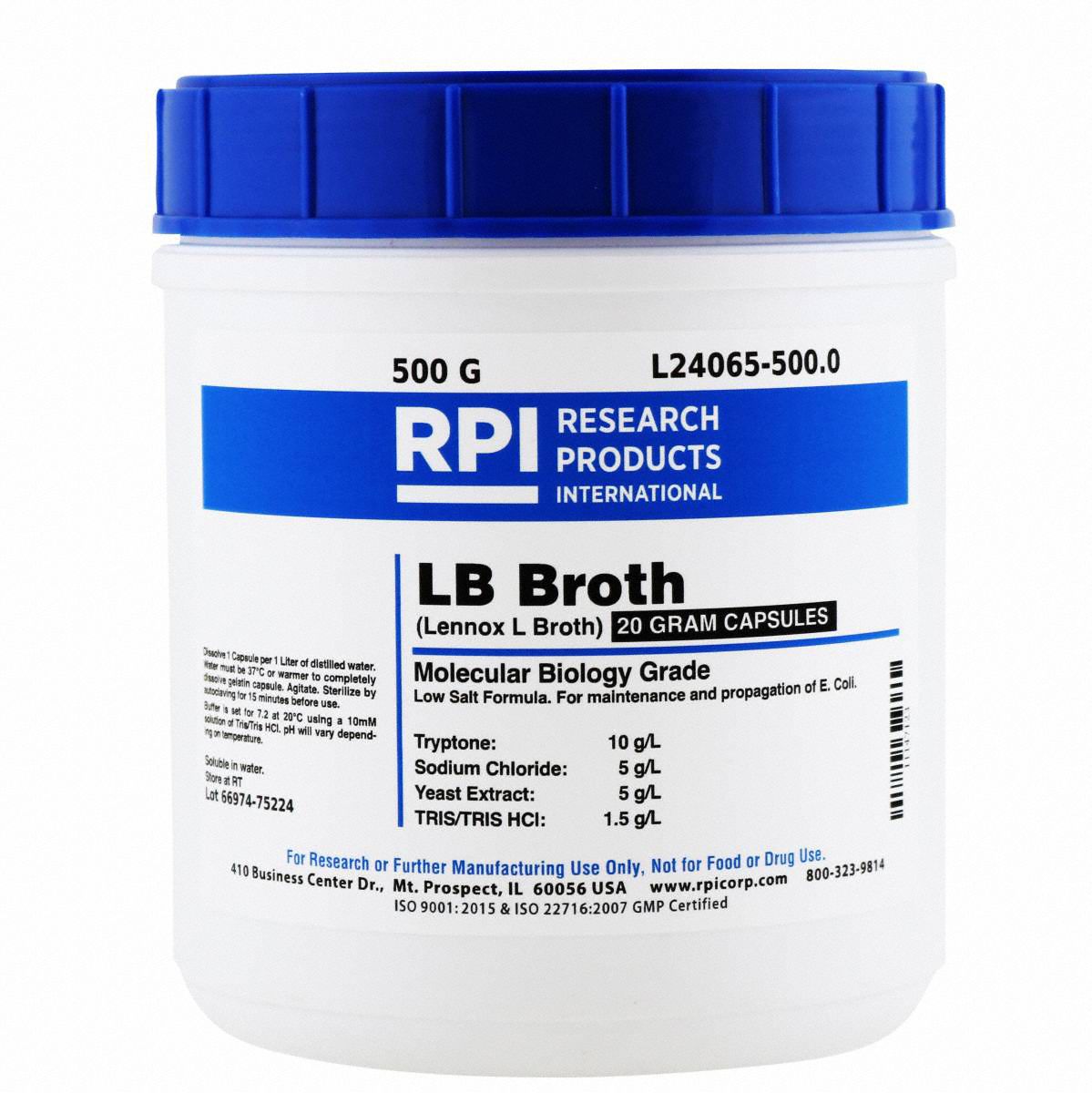 LB Broth (Lennox L), 500g, PK25