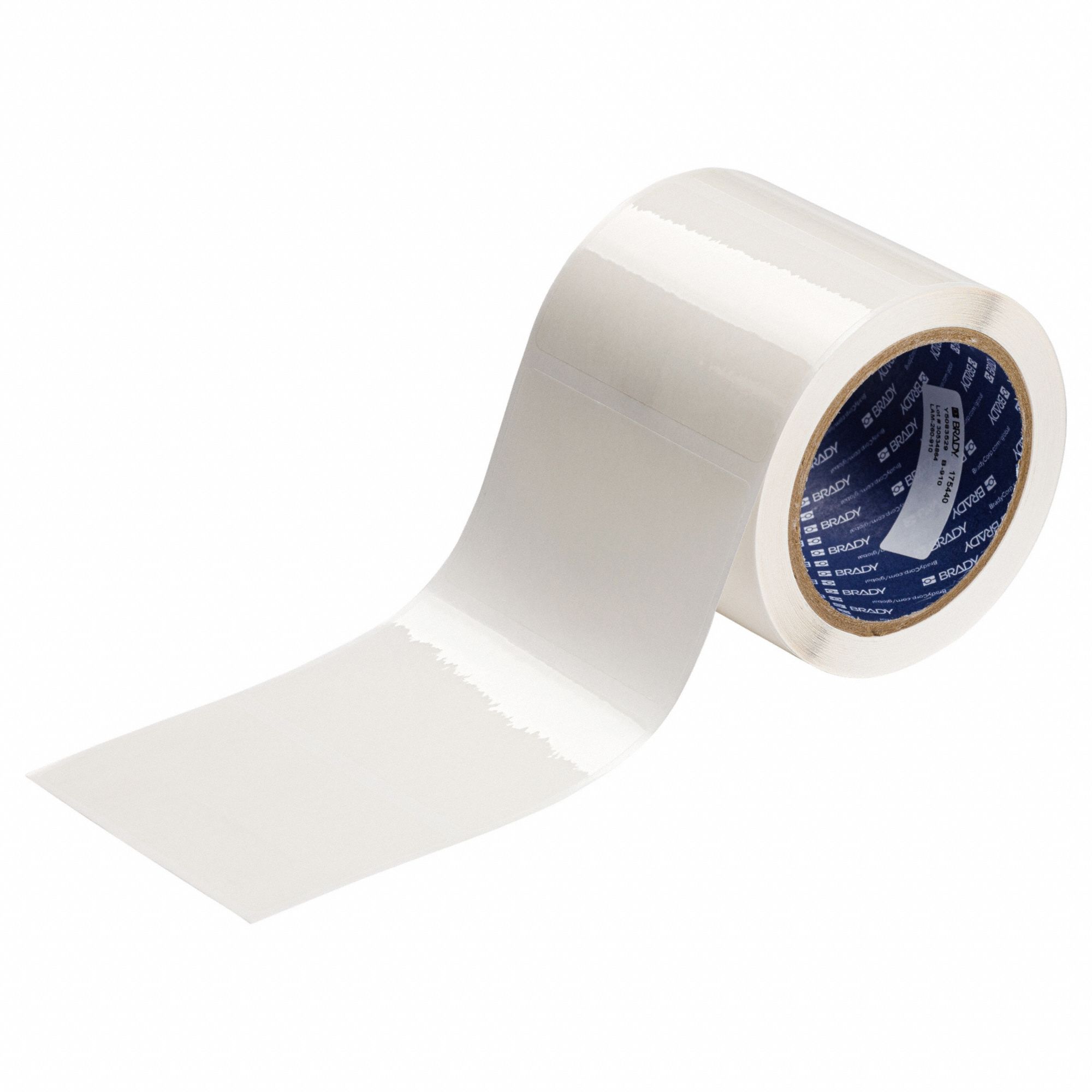 Laminate Roll: Laminate Roll, Acrylic, Clear, Permanent Adhesive, 2 3/8 in Ht, 3 5/8 in Wd