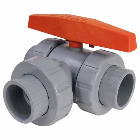 Hayward, Cpvc, Three-piece, Manual Three-way Ball Valve - 801ec1 