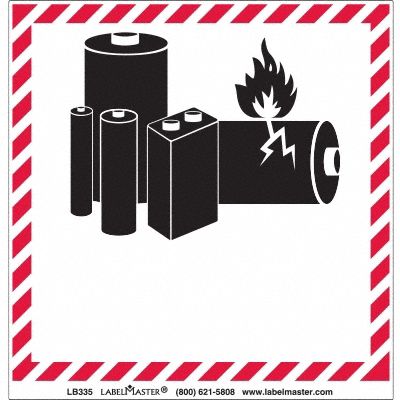 LABELMASTER, Lithium Battery Handling Marking, 3 15/16 in x 3 15/16 in ...