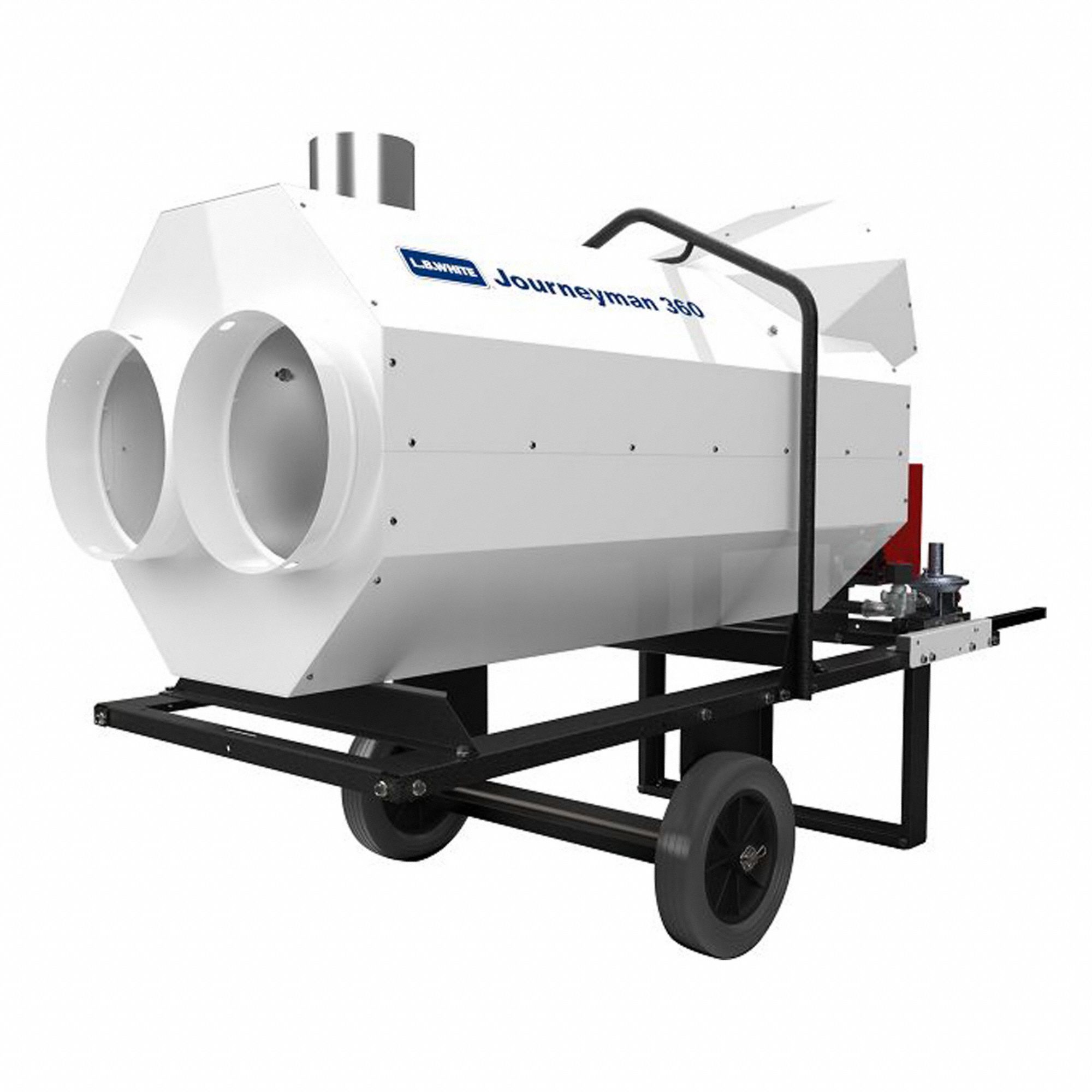 INDIRECT-FIRED PORTABLE HEATER, JOURNEYMAN, 120VAC, 30¾X50½X82 IN, 60 HZ, METAL, 2,000 CFM, 360,000 BTUH, INDOOR/OUTDOOR