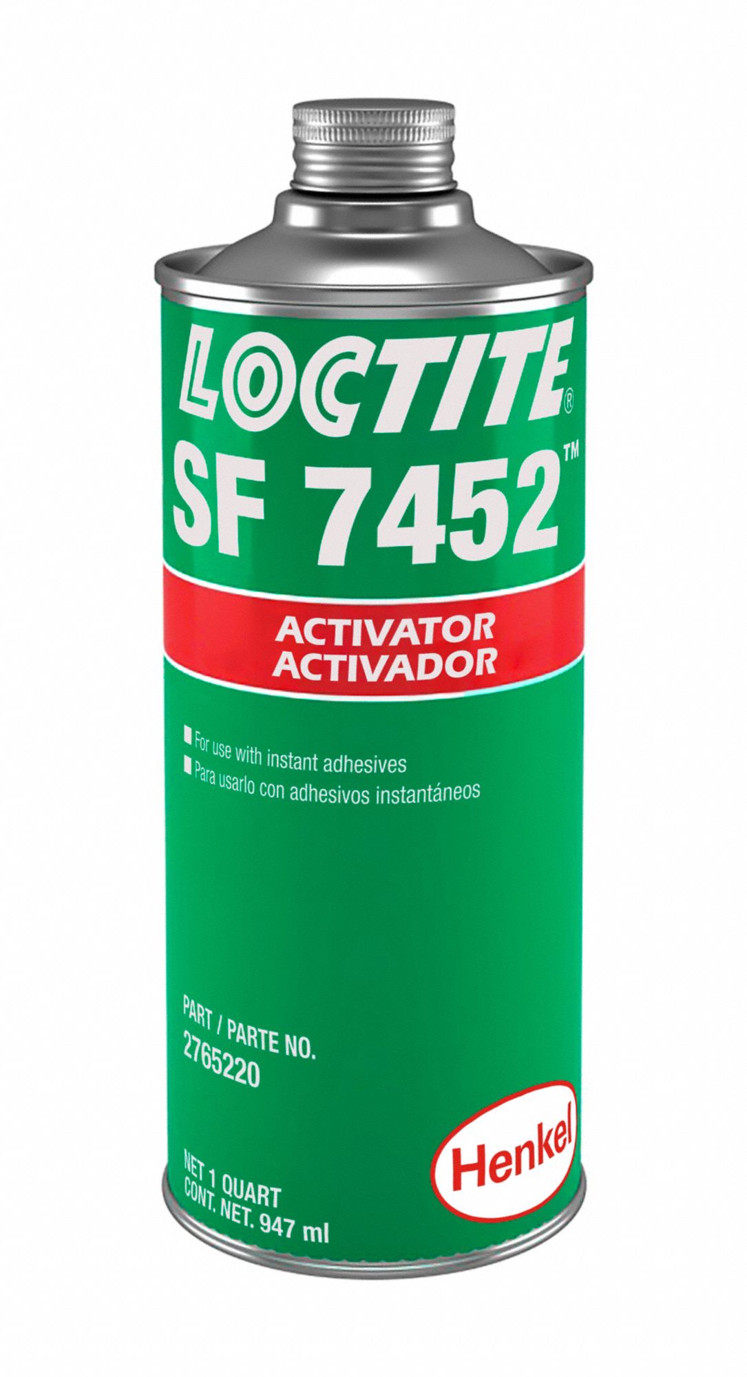 SF 7452 ACCELERATOR, FOR INSTANT ADHESIVES, 1 QT CAN, CLEAR