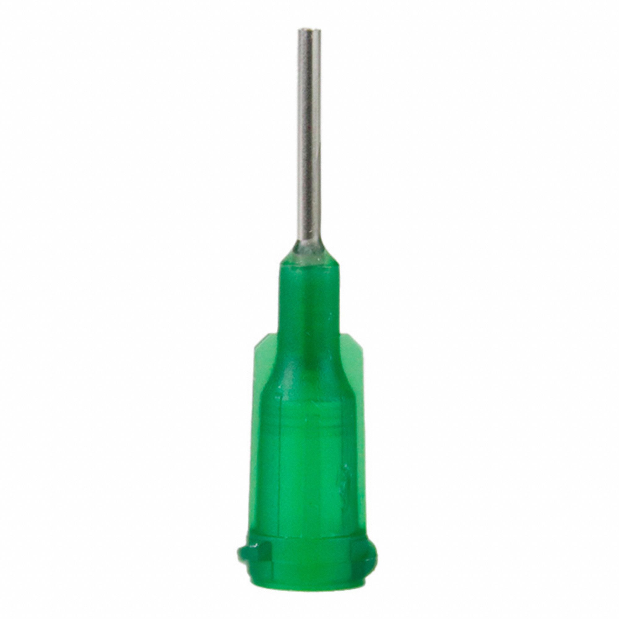 DISPENSING NEEDLE, GREEN, 1/2 IN L, PRECISION, LUER-LOCK CONNECTION, 18 GA