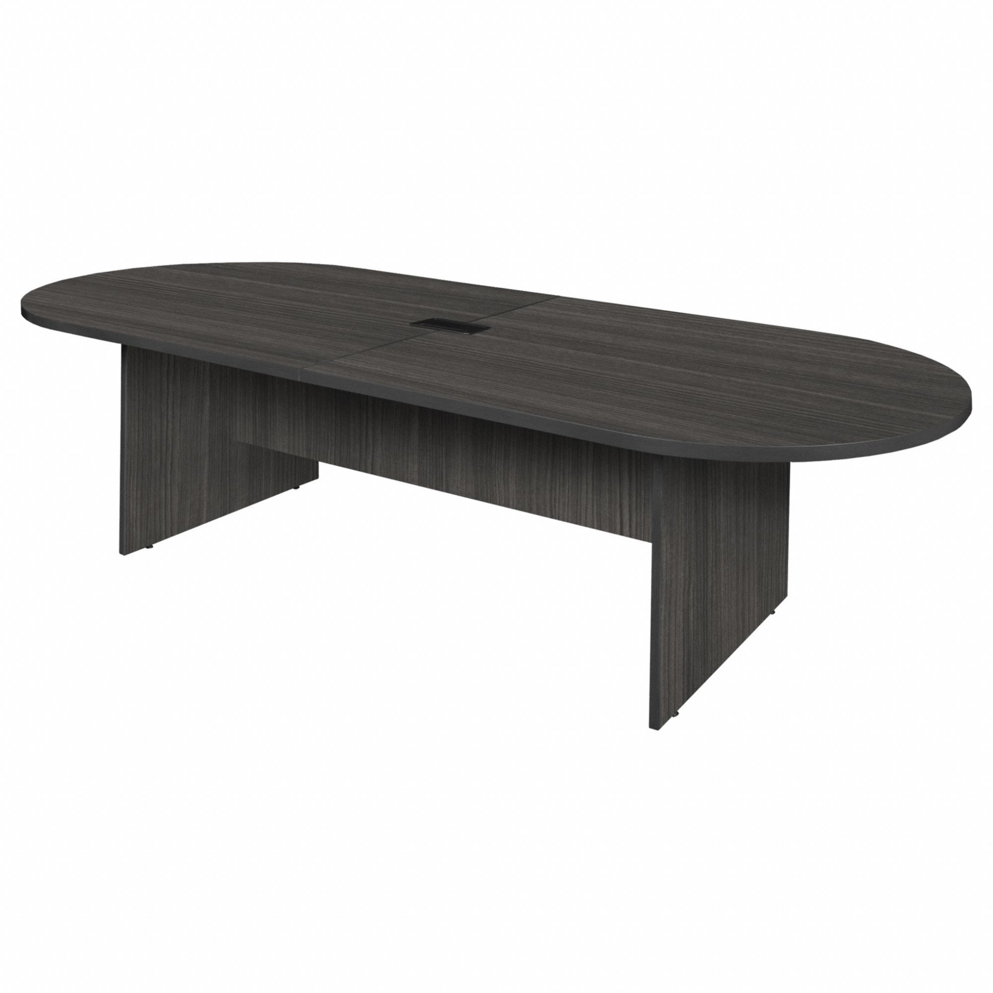 Conference Table: Rectangle, Melamine, Ash Gray, 120 in Overall Lg, 47 in Overall Wd, Wood