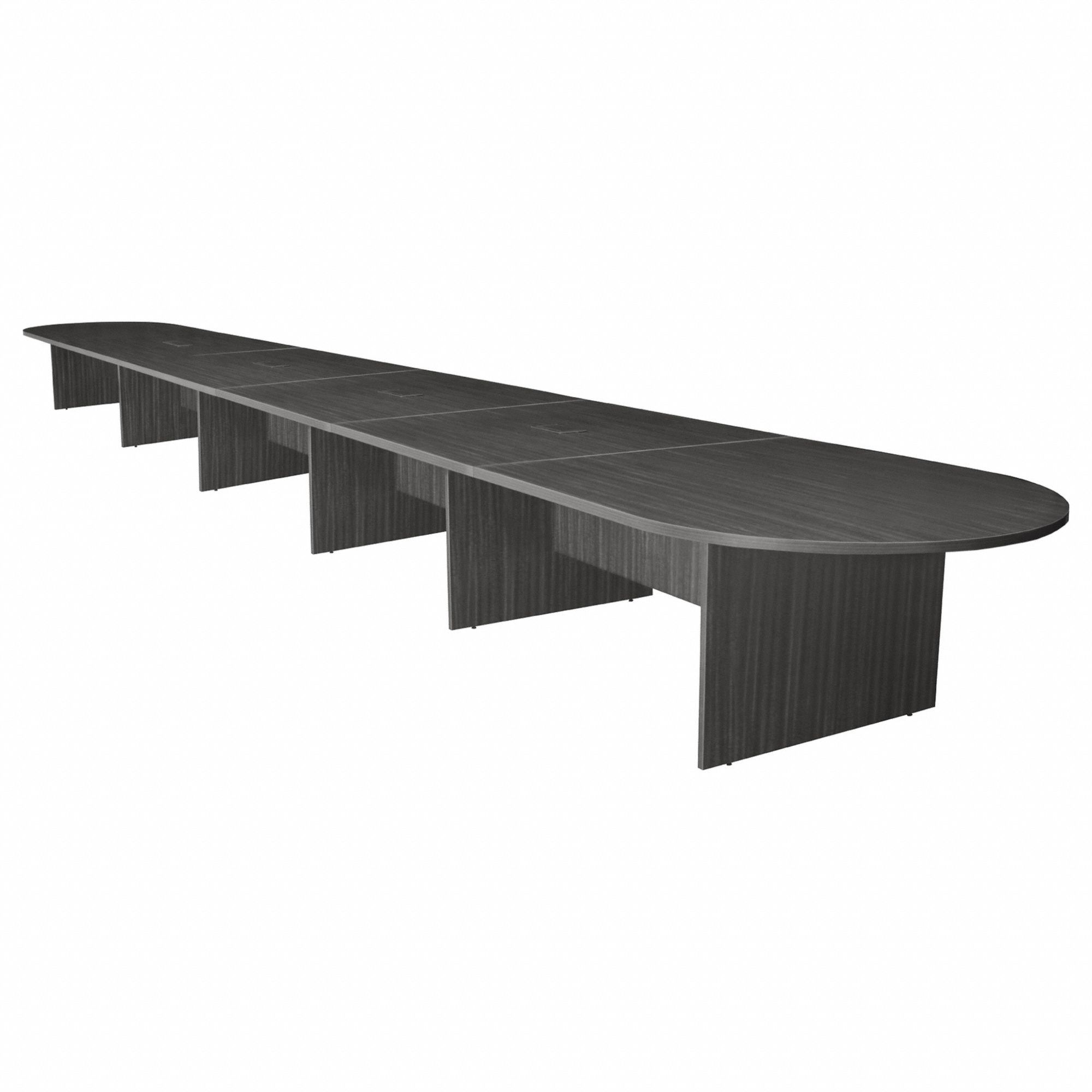 Conference Table: Rectangle, Melamine, Ash Gray, 288 in Overall Lg, 52 in Overall Wd, Wood