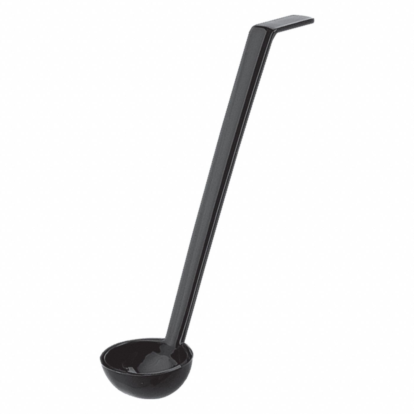 Ladle: 1 oz Capacity, Polycarbonate, Black, NSF Certified, 10 9/16 in Overall Lg, Unfinished