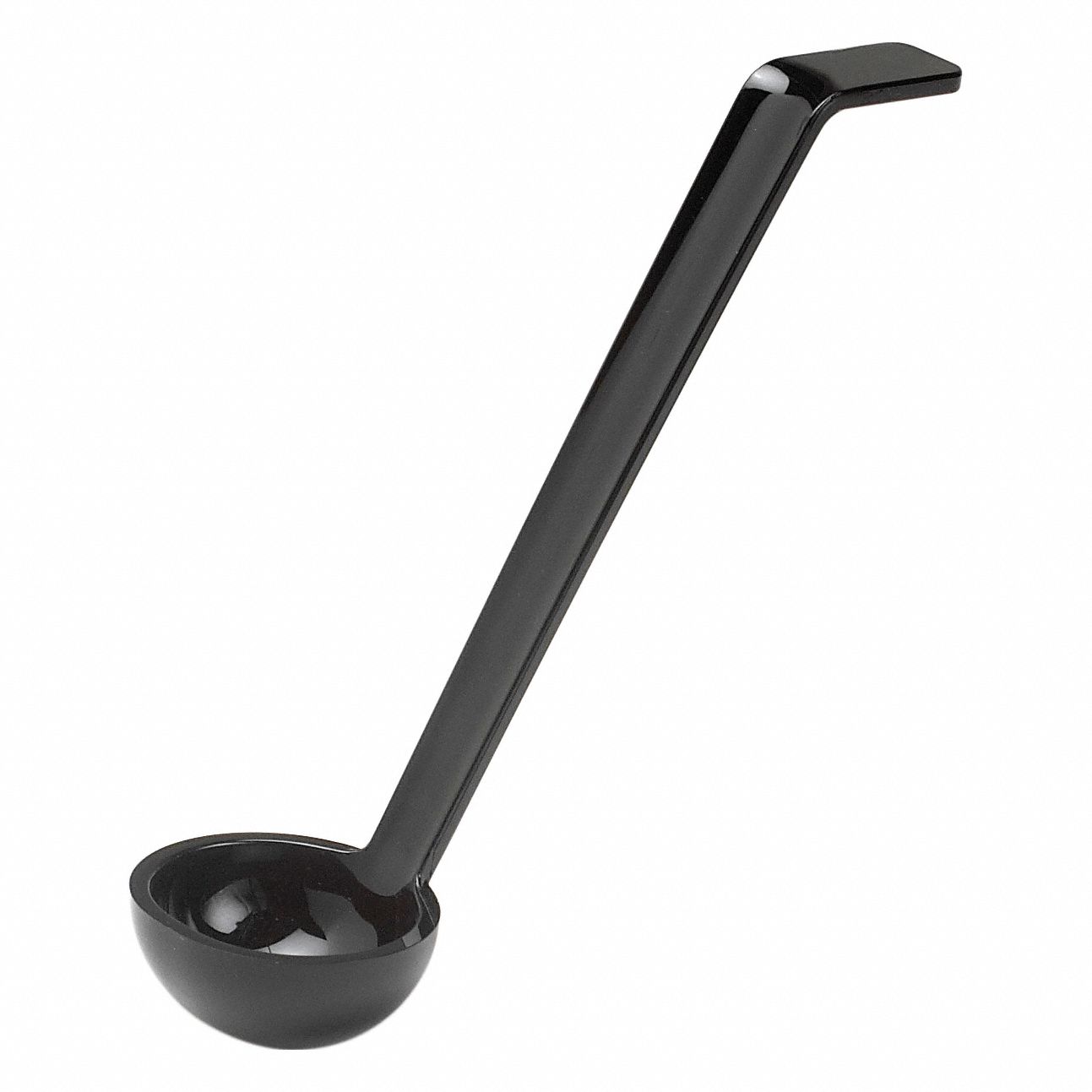 Ladle: 0.75 oz Capacity, Polycarbonate, Black, NSF Certified, 8 1/2 in Overall Lg, Unfinished