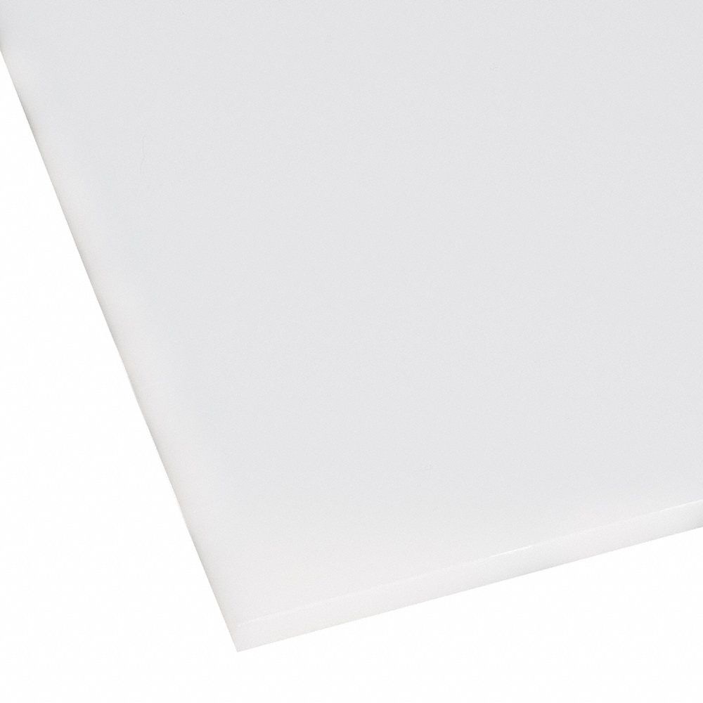 LDPE Sheet: 0.125 in Thick, 5 ft x 10 ft, Opaque, Off-White, 1, 700 psi Tensile Strength, No Break
