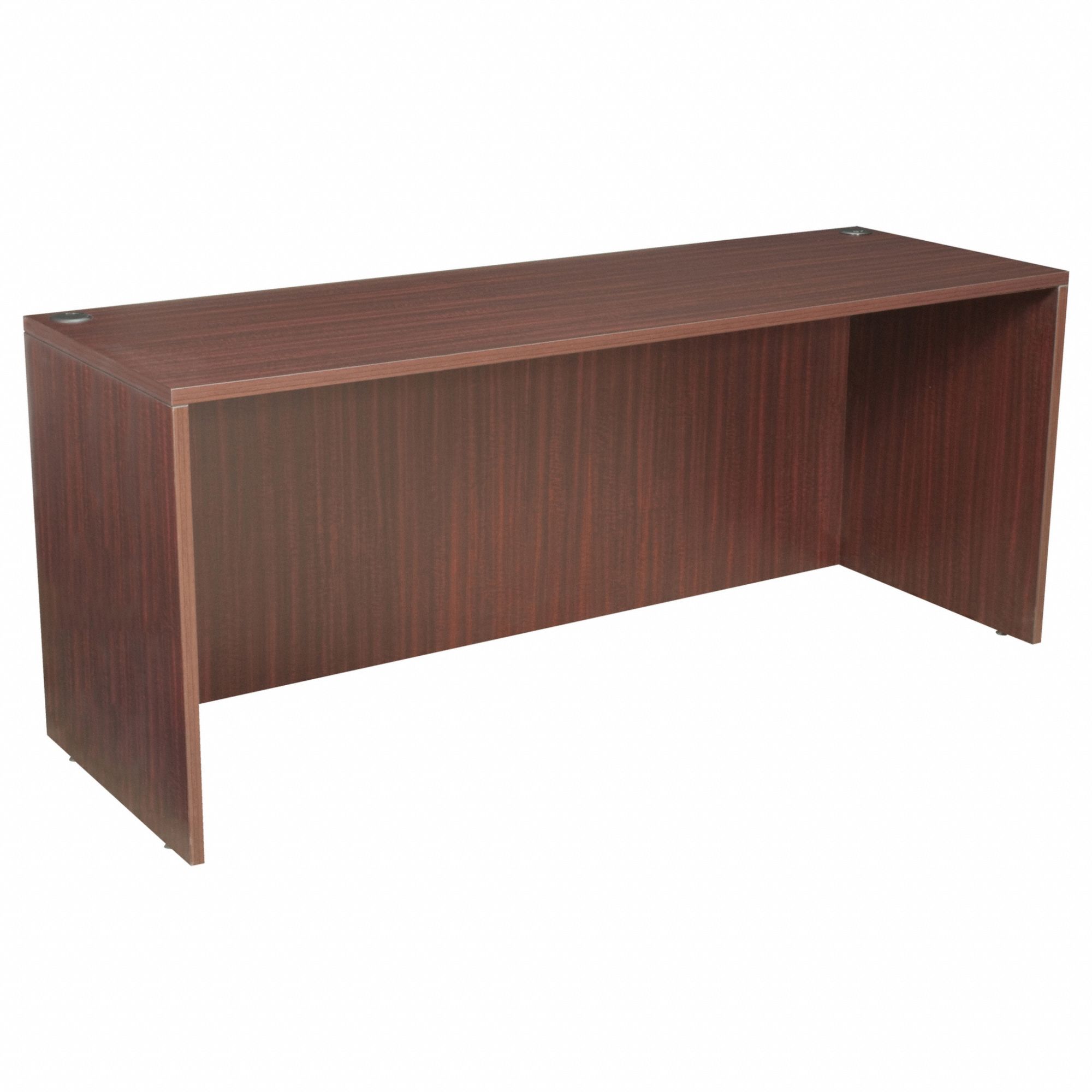 Credenza: Melamine, Mahogany, 0 Pedestals, 0 Drawers, 71 in Overall Wd, 29 in Overall Ht