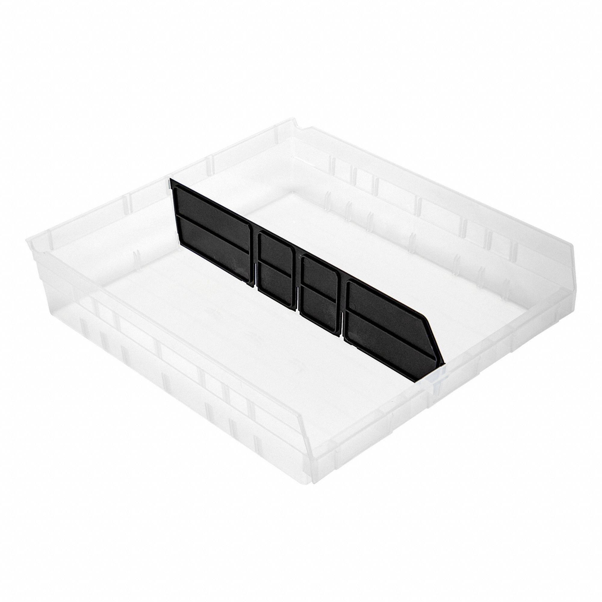 Long Bin Dividers: 16 in x 4 in, 15 in Overall Wd, Black